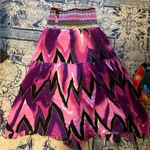 Pink and purple flowy skirt